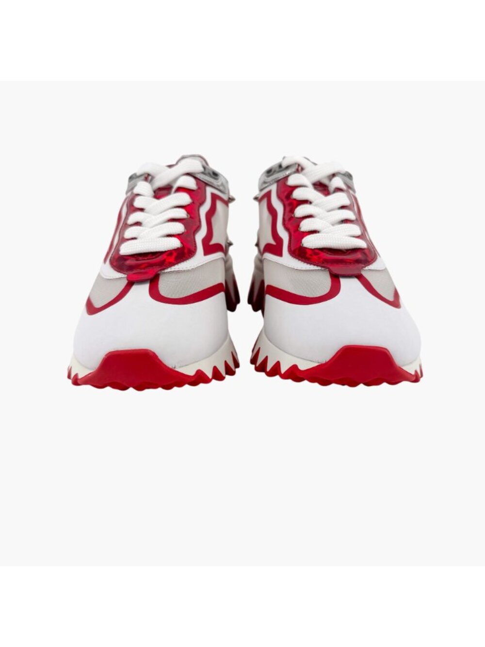 Christian Louboutin Sharkina White Mesh Red Sneakers Size 38.5 US 8.5 Women 6969 - Picture 7 of 15